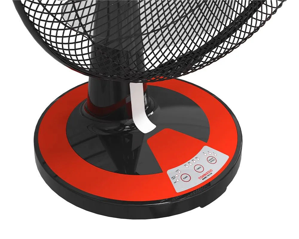 TORNADO Desk Fan 16 Inch 4 Blades Black x Red TDF16