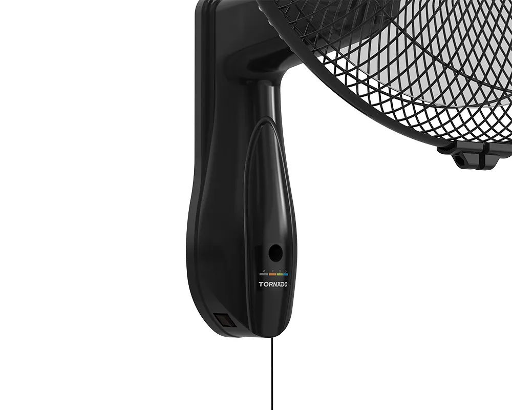 TORNADO Wall Fan 16 Inch 4 Blades Black TWF-16