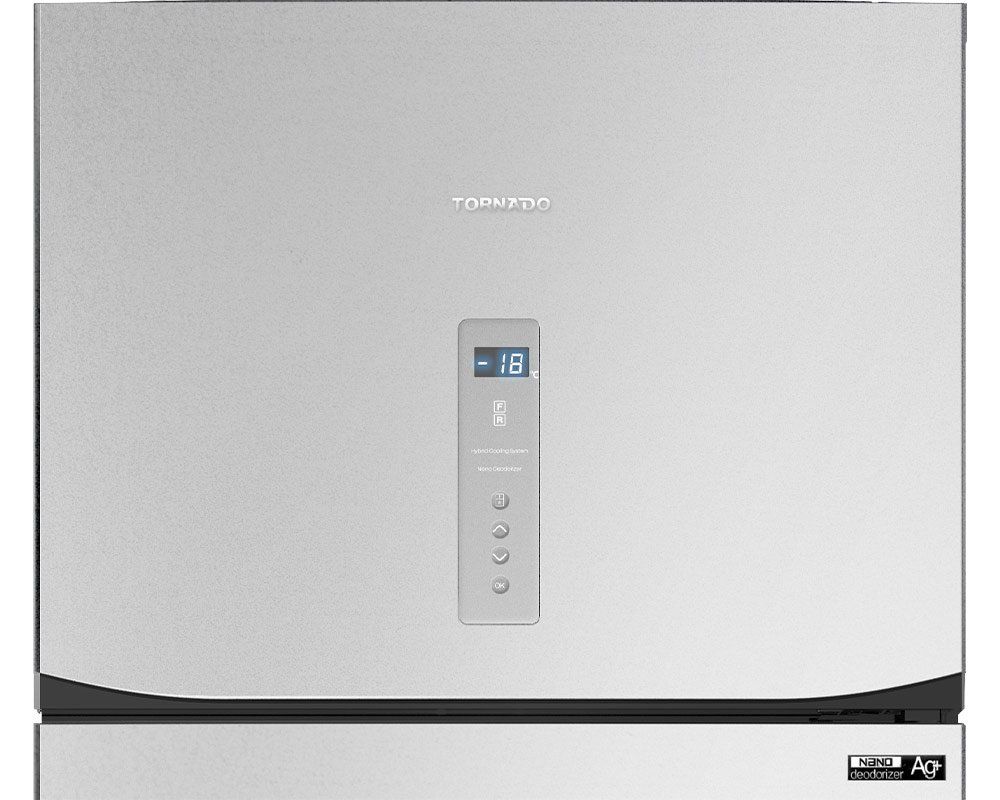ثلاجة تورنيدو ديجيتال نوفروست 450 لتر سيلفر RF-580AT-SL