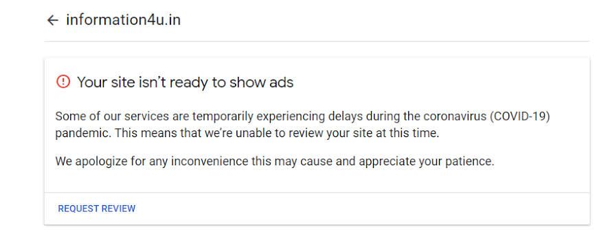 Your site isn’t ready to show ads