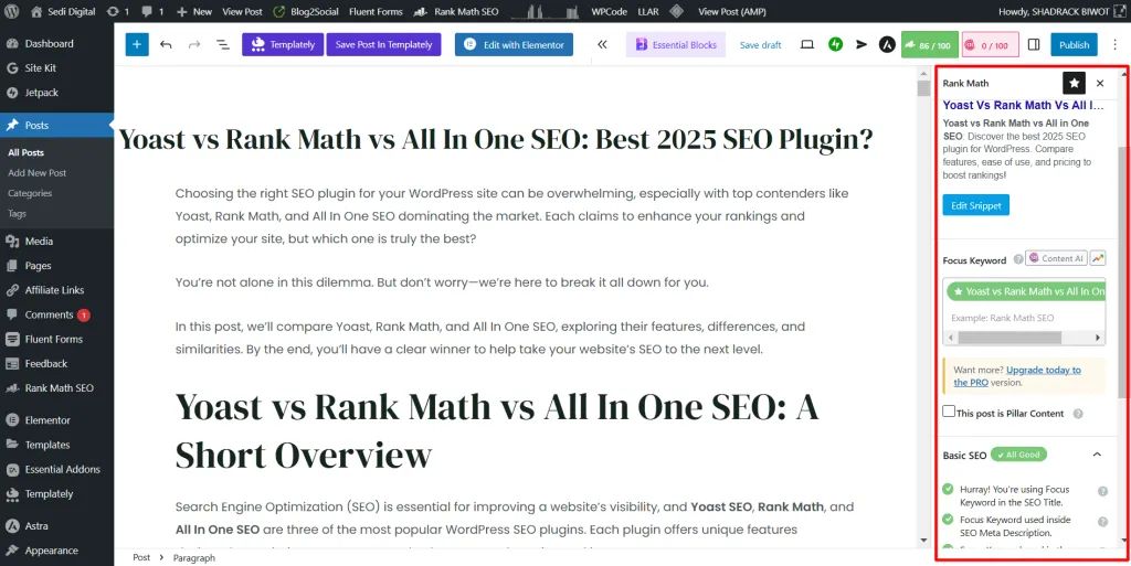Membaca blog Edit Post Yoast vs Rank Math vs All In One SEO Best 2025 SEO Plugin Sedi Digital WordPress wq88L9K6W di Membaca.blog