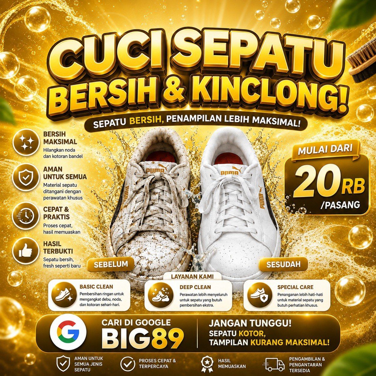 BIG89 Shoe Care — cuci dan perawatan sepatu