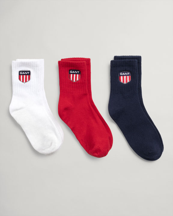 D1. GANT RETRO SHIELD SOCKS 3-PACK