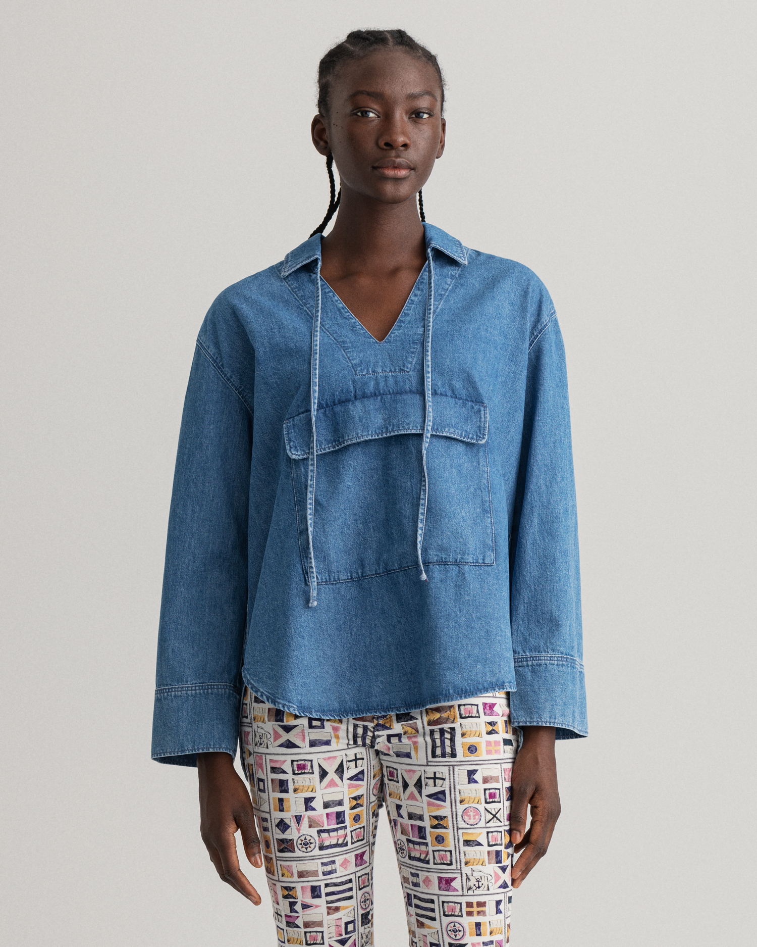 Popover Skjorte i Denim