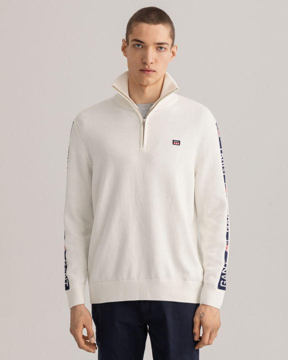 Half-zip Genser med Logo på Ermene