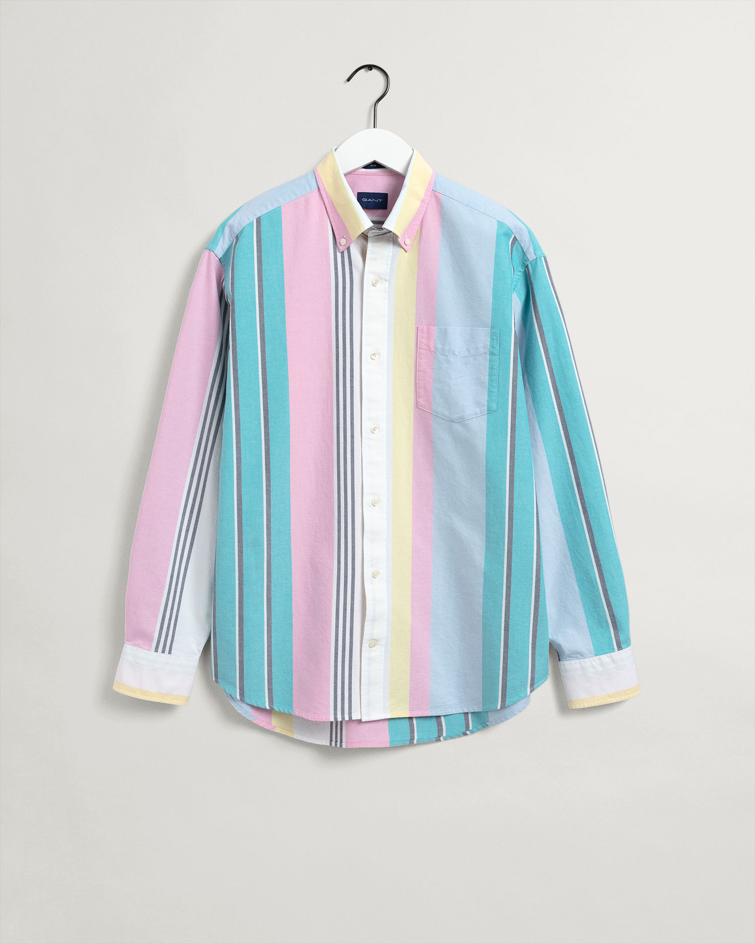 Oxford-Skjorte med Flerfargede Striper og Relaxed-Fit