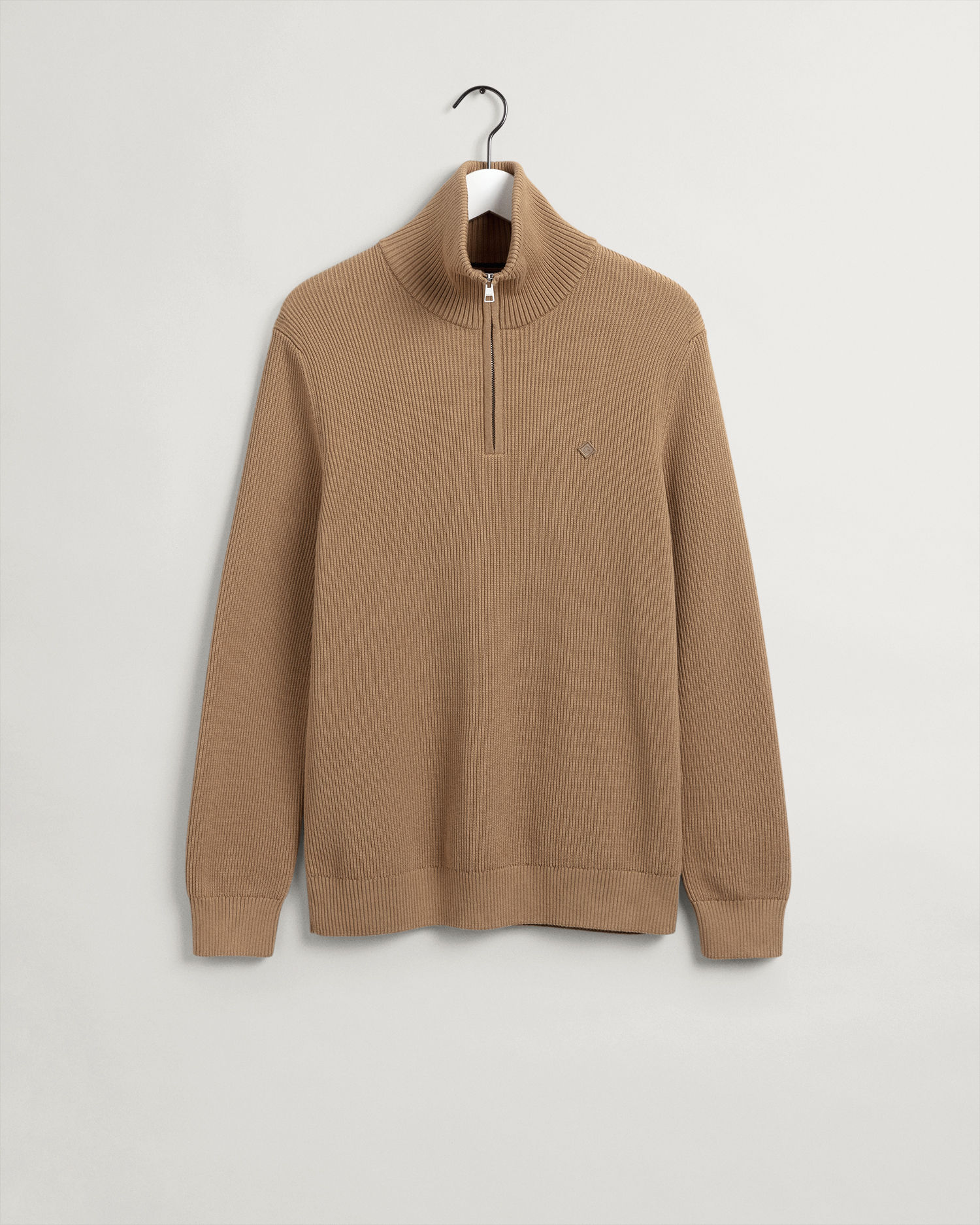 Ribbestrikket Genser med Half-Zip