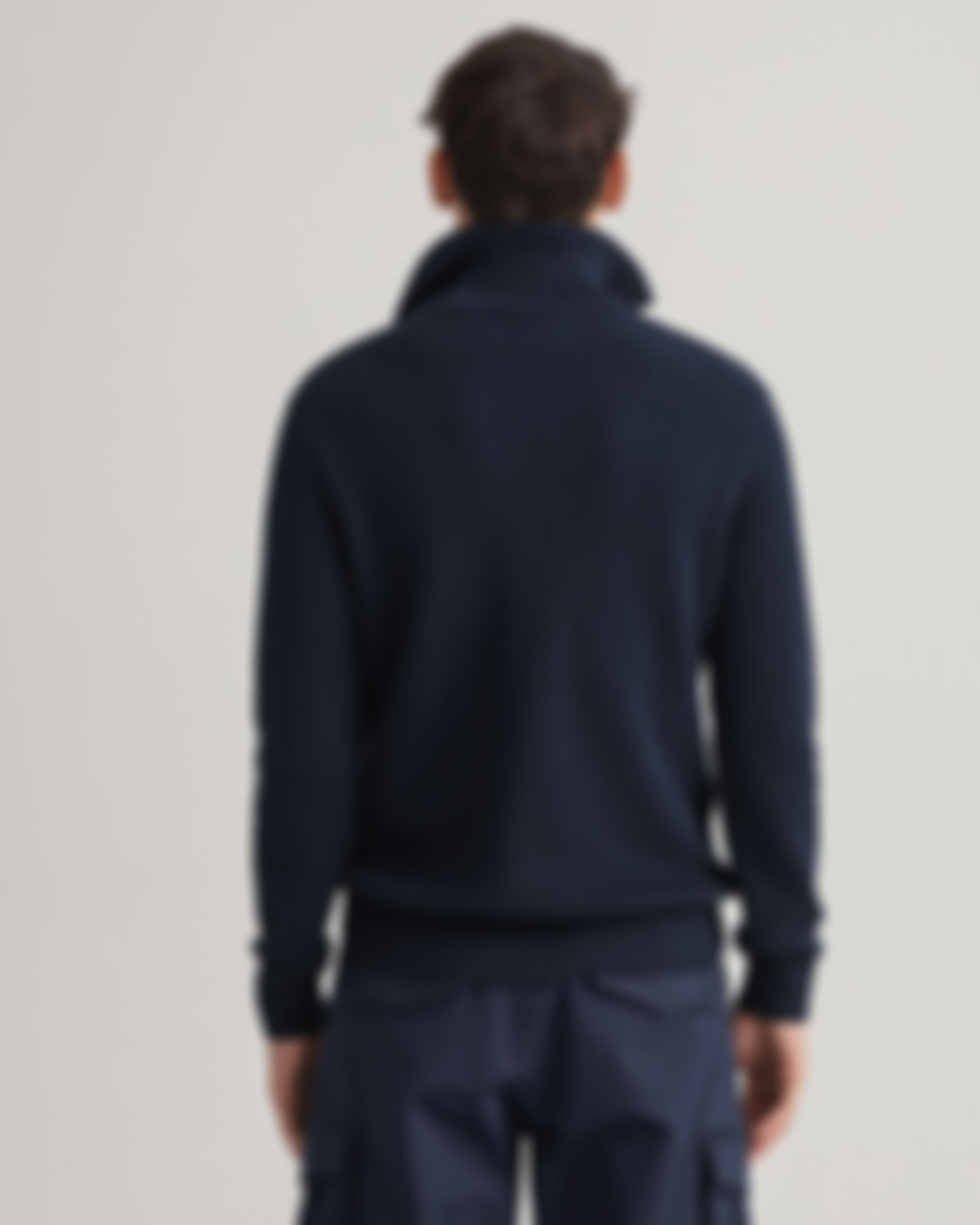 Ribbestrikket Genser med Half-Zip