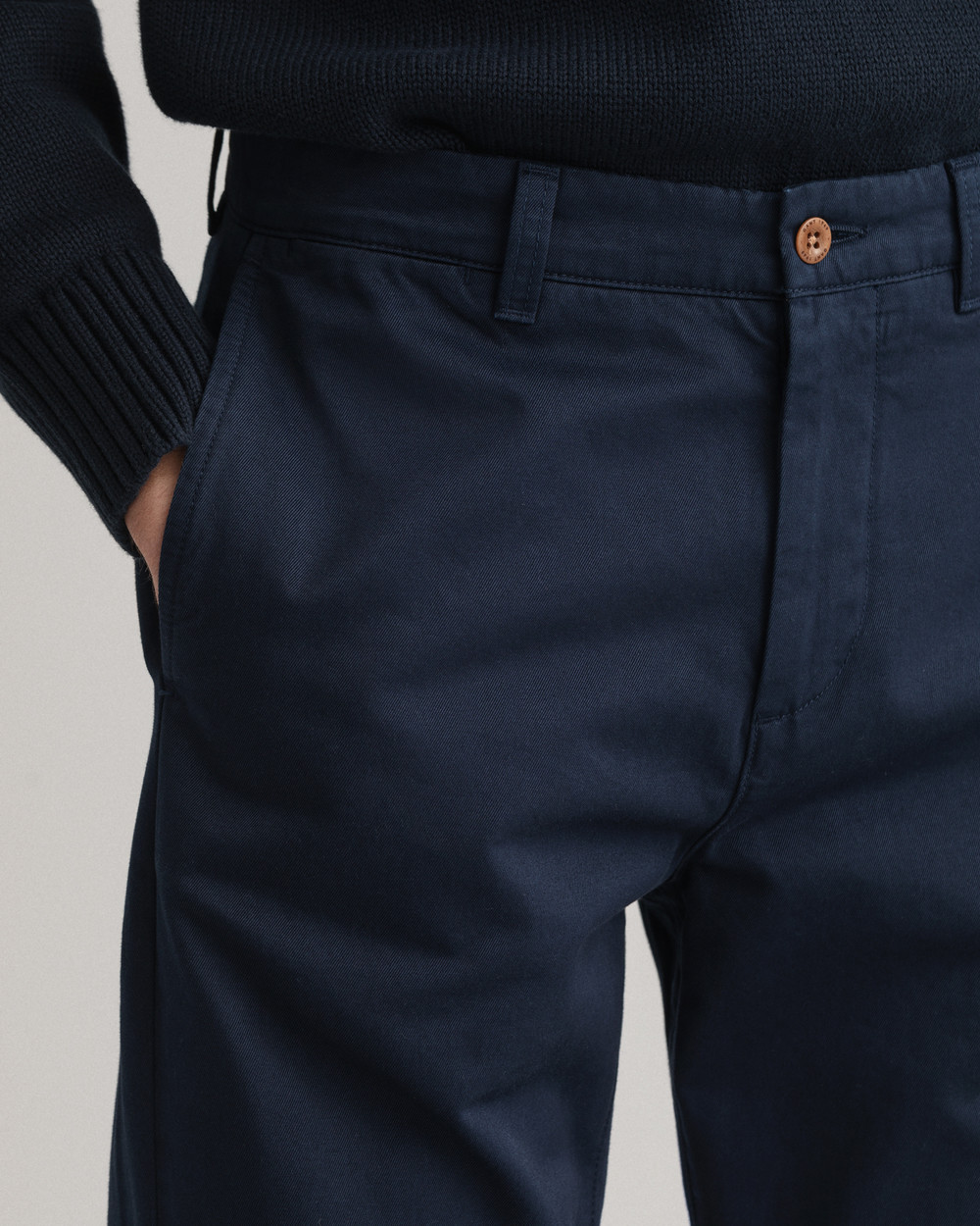 Twill-Chinos med Rette Ben