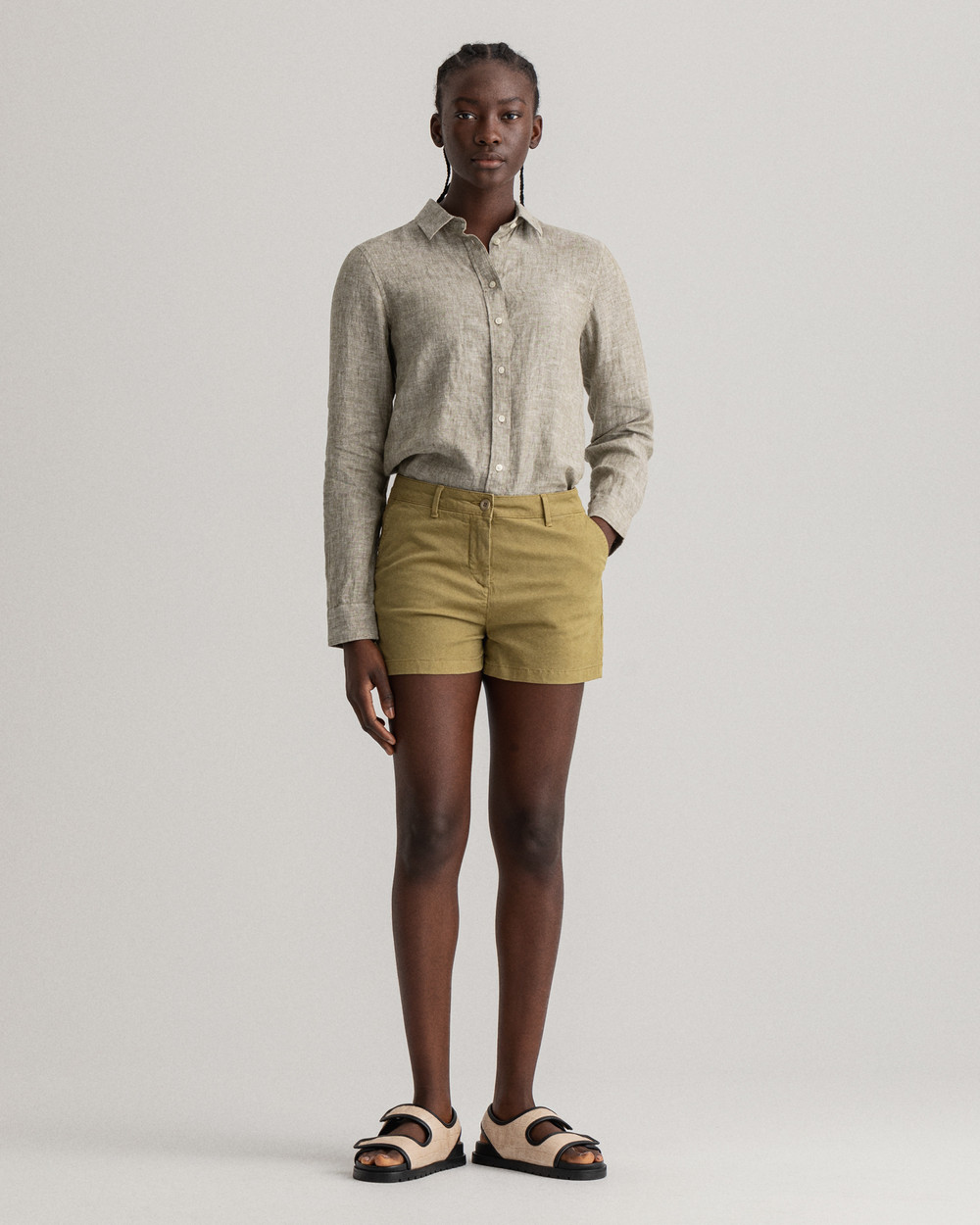 Solblekede Chinos-shorts