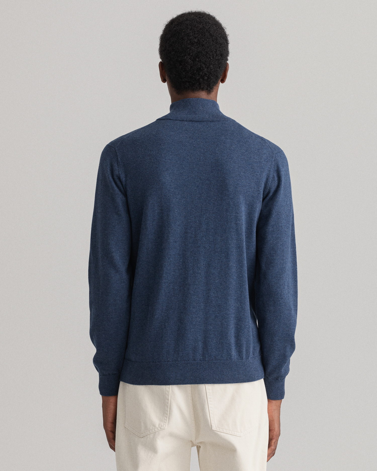 Klassisk Half Zip Cardigan i Bomull