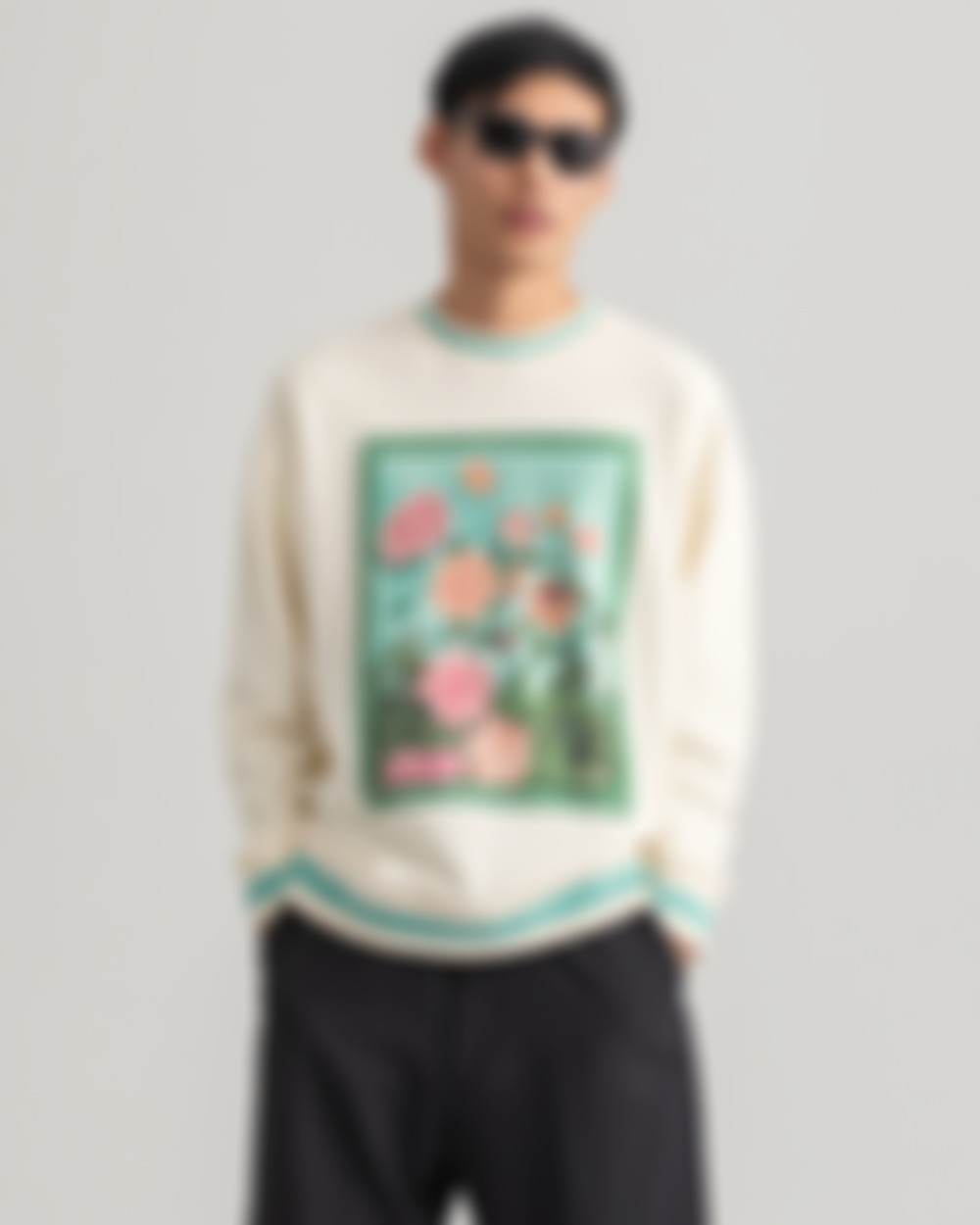 D2. DAHLIA PRINT C-NECK SWEAT