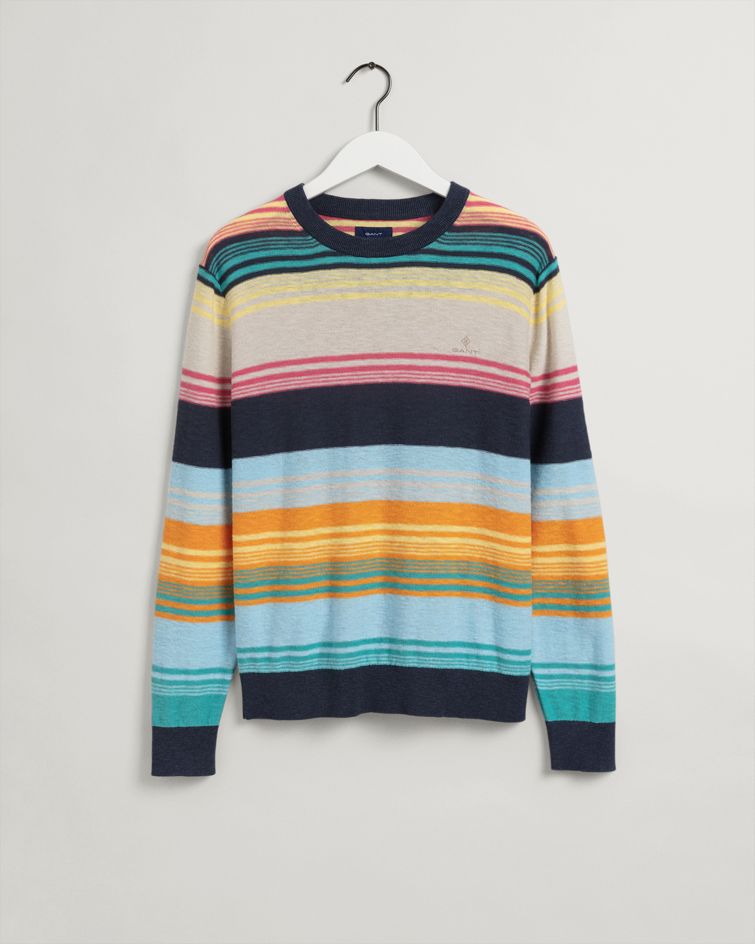 D2. COTTON LINEN STRIPED C-NECK