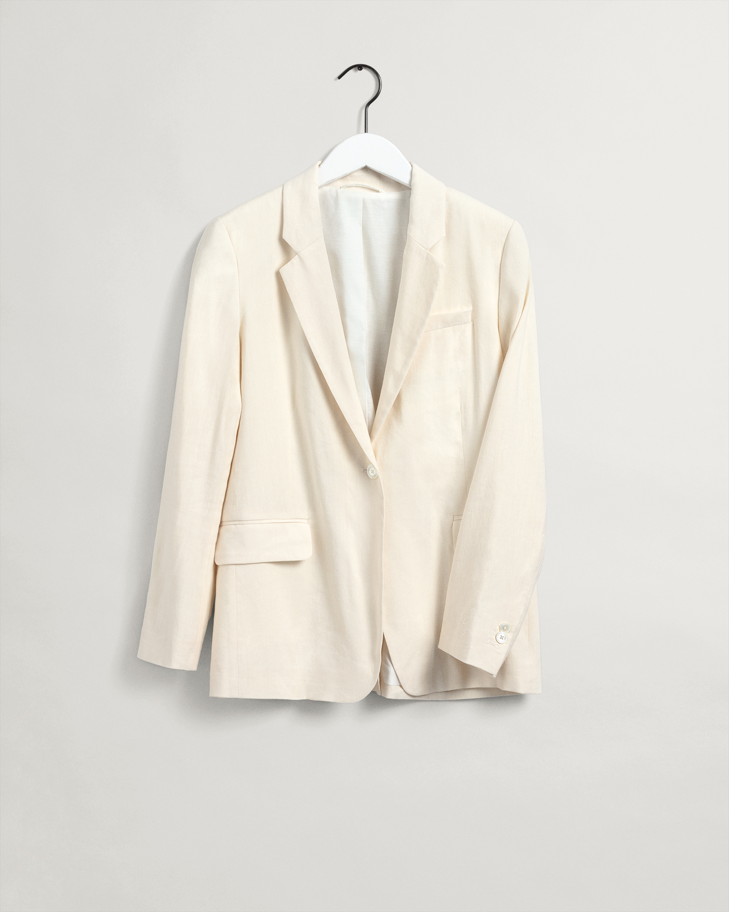 D2. STRETCH LINEN STRAIGHT BLAZER