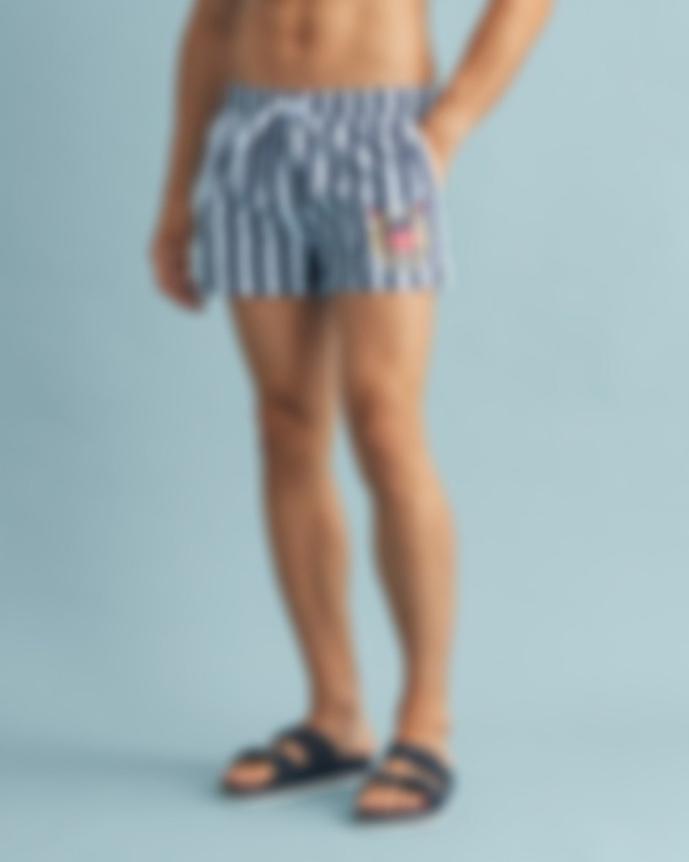 Stripete Crest Badeshorts med Kort Lengde