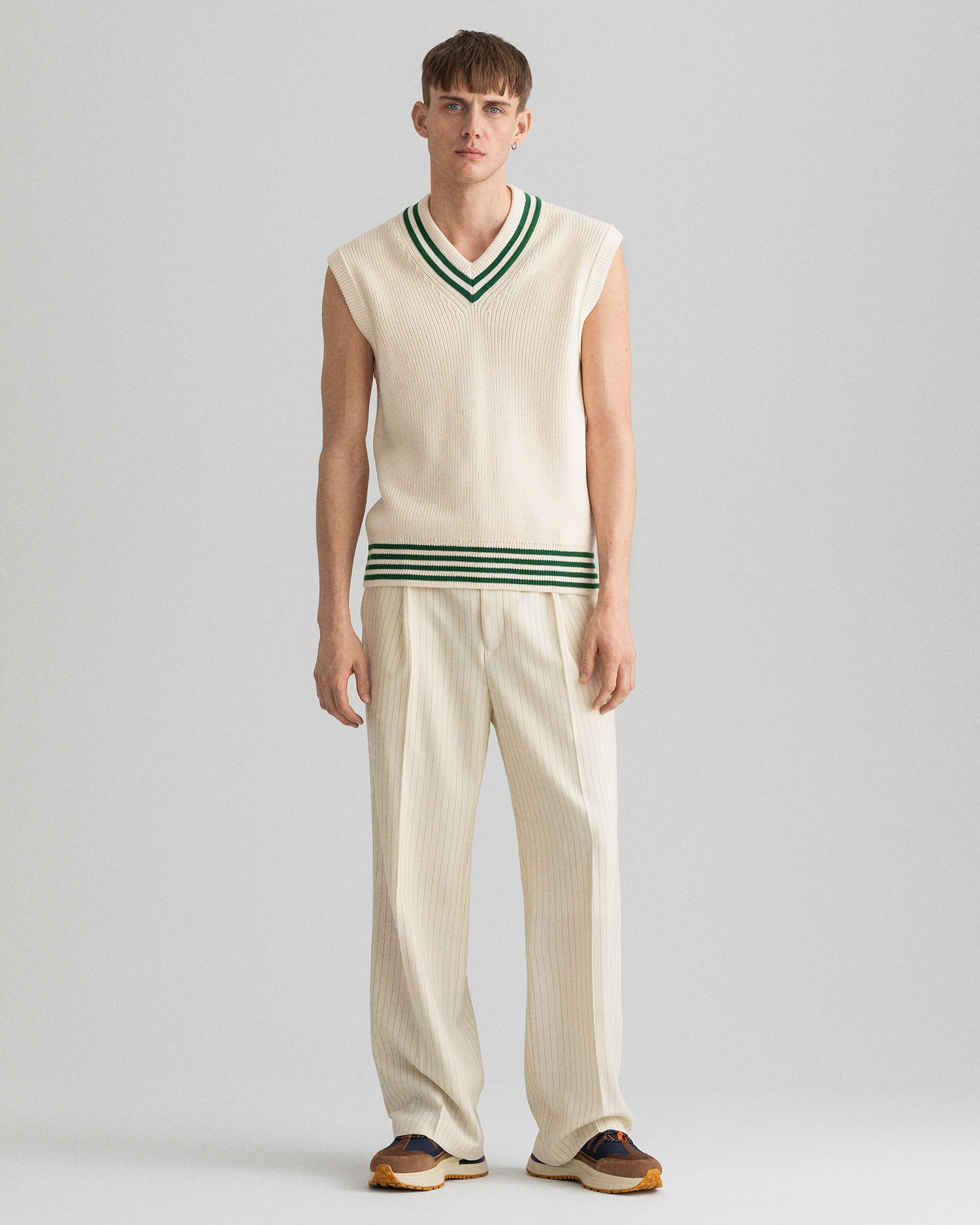 Ribbestrikket Cricketvest