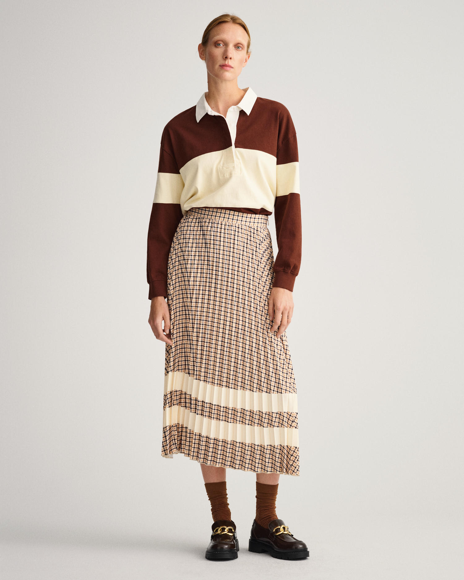 Check Pleated Skirt