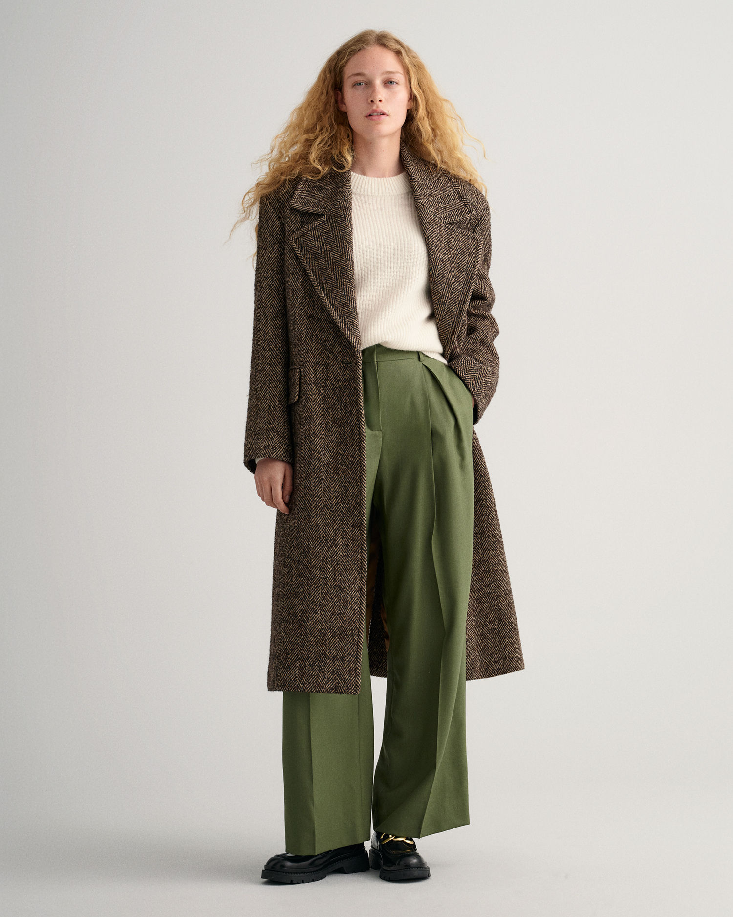 High-Waisted Pleated Wide Pants