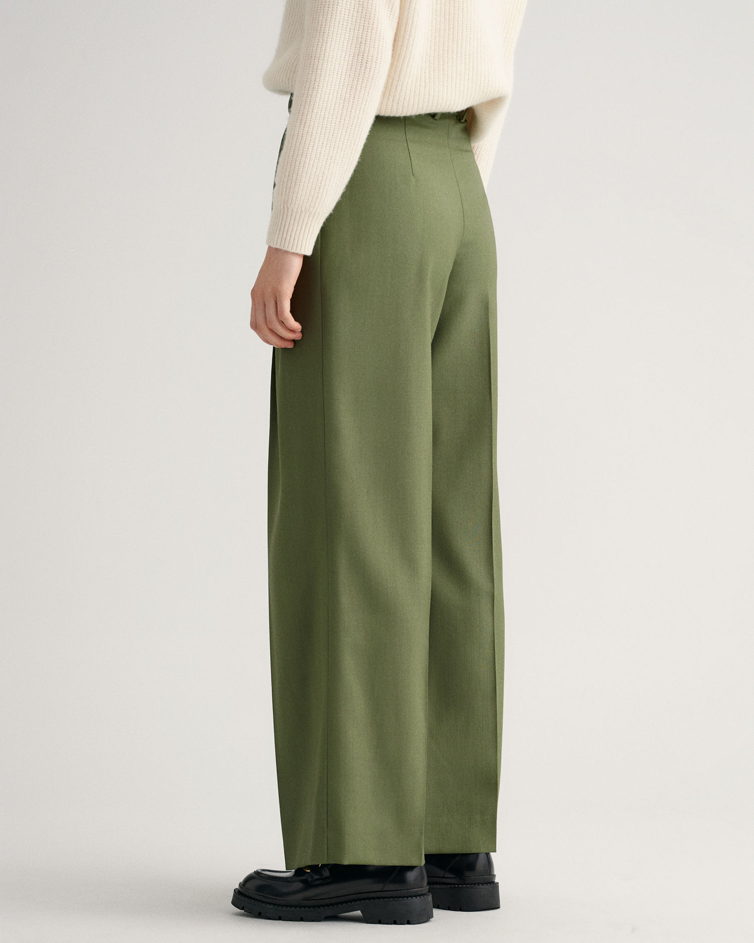 High-Waisted Pleated Wide Pants