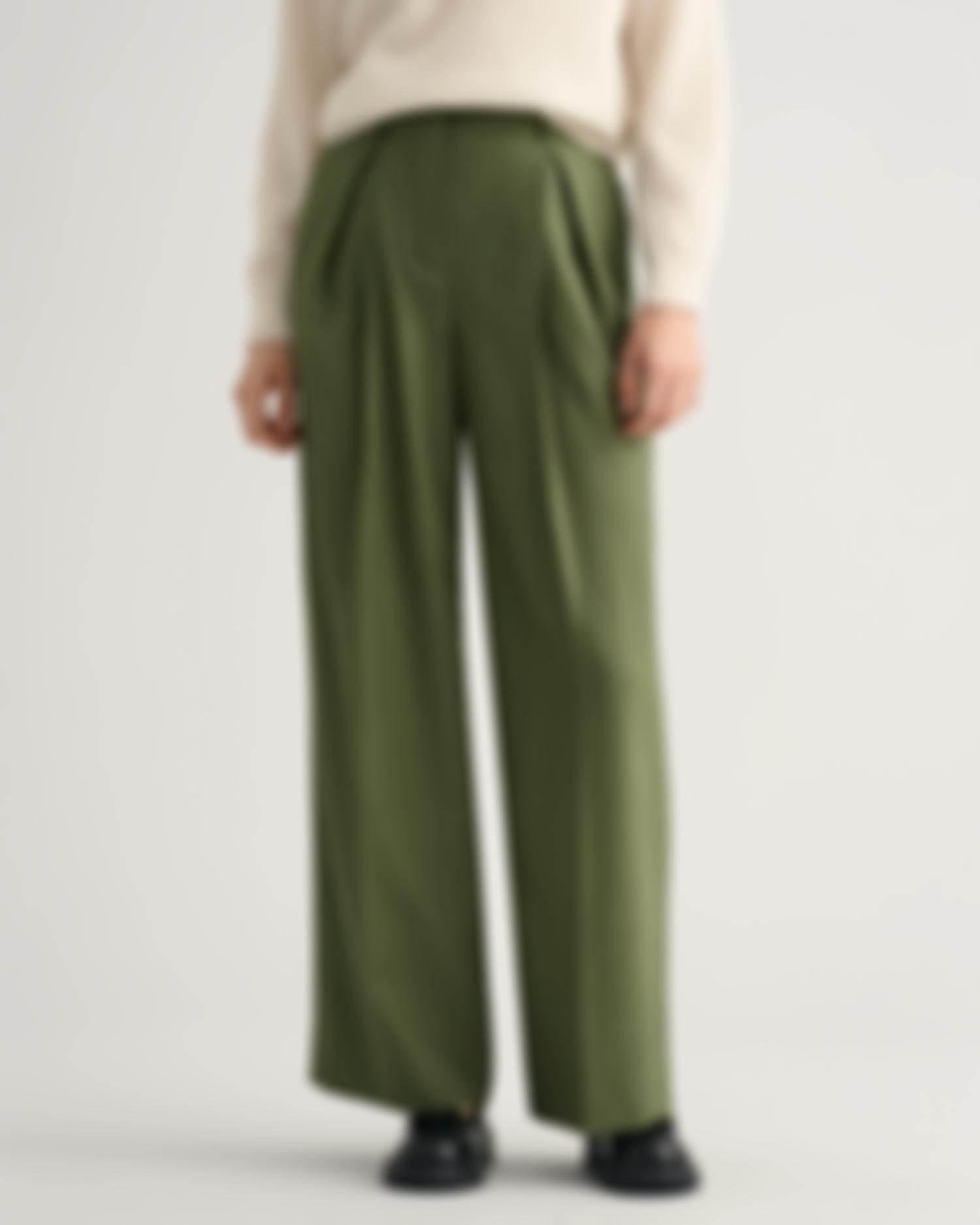 High-Waisted Pleated Wide Pants