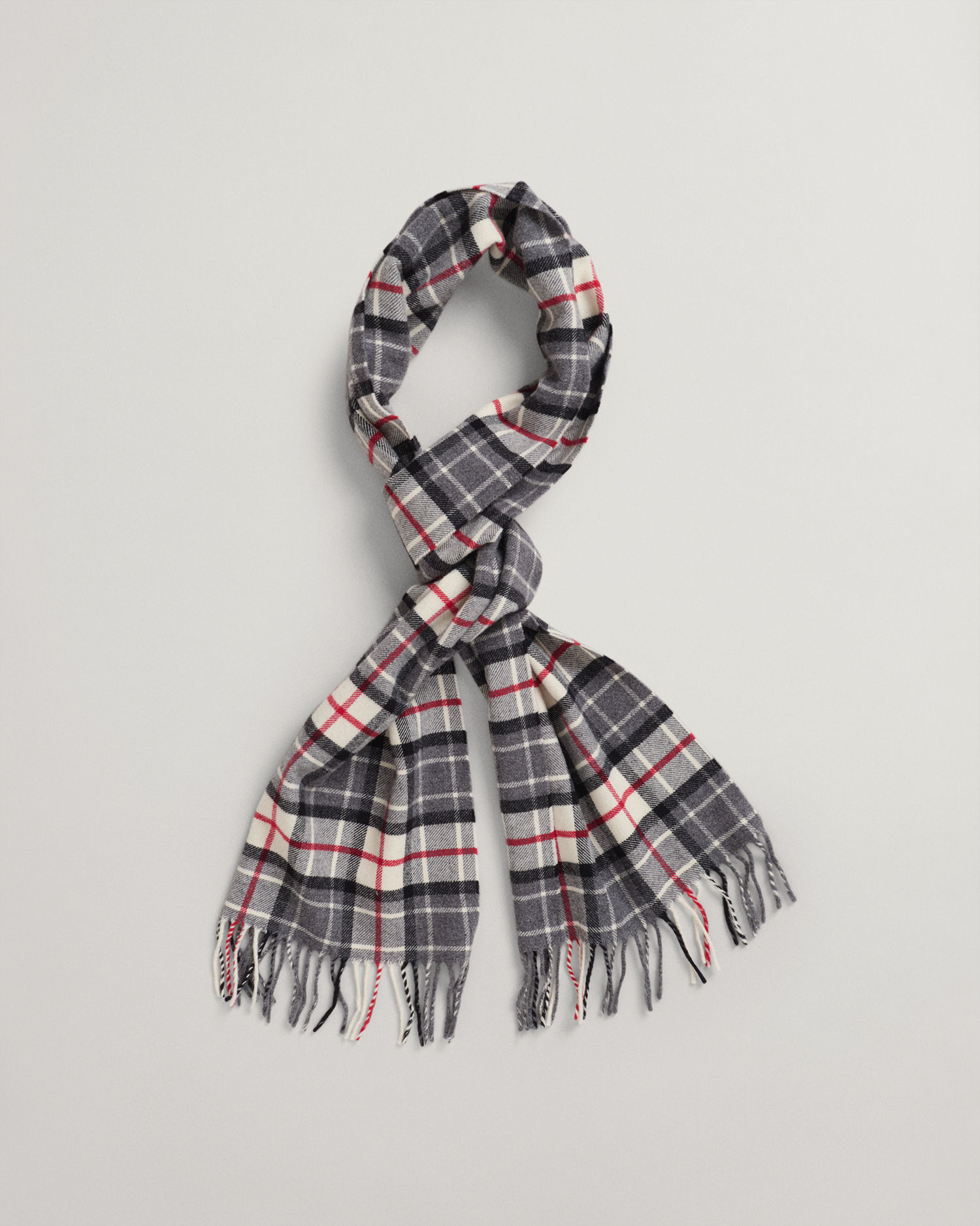 Checked Wool Twill Scarf