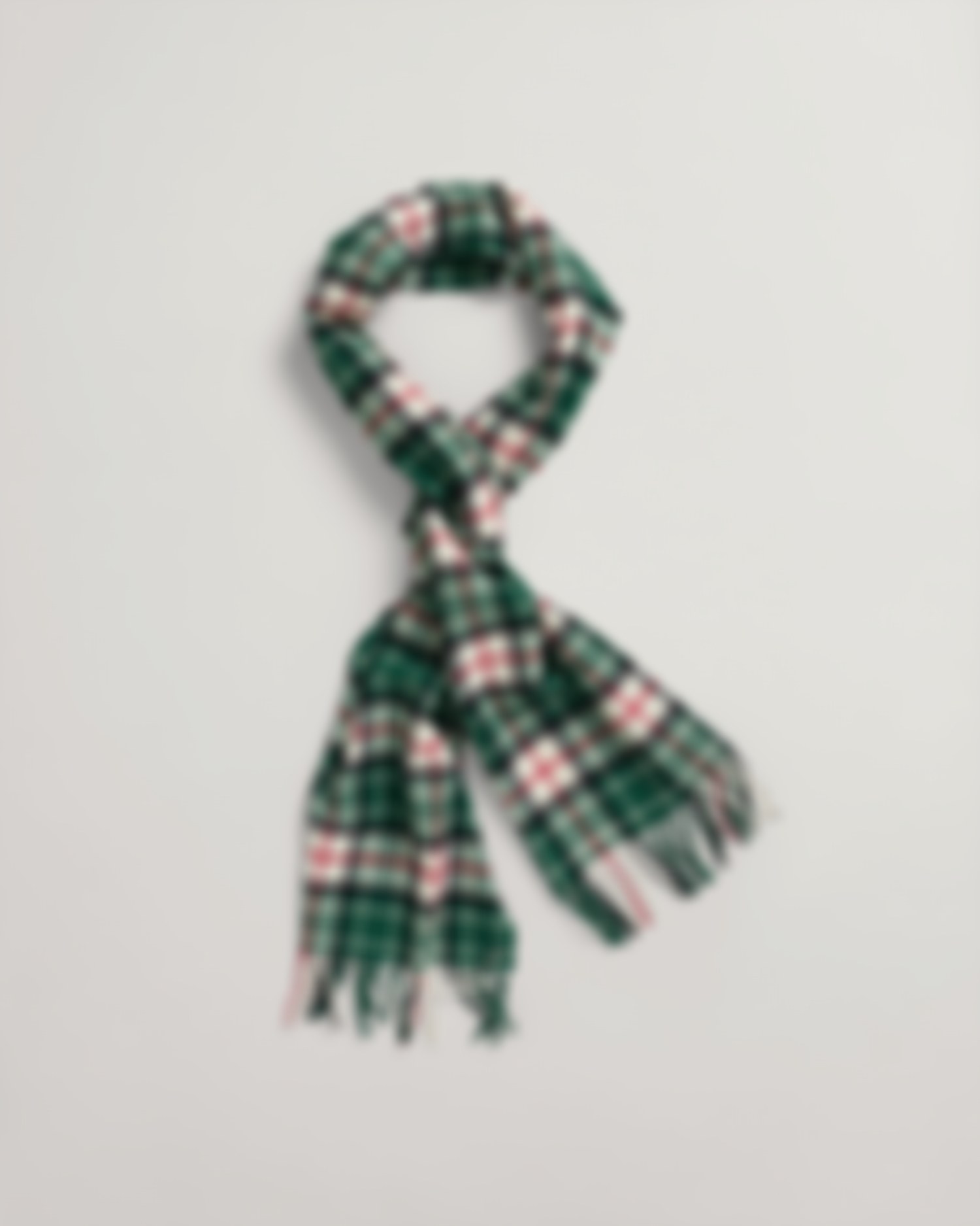 Checked Wool Twill Scarf