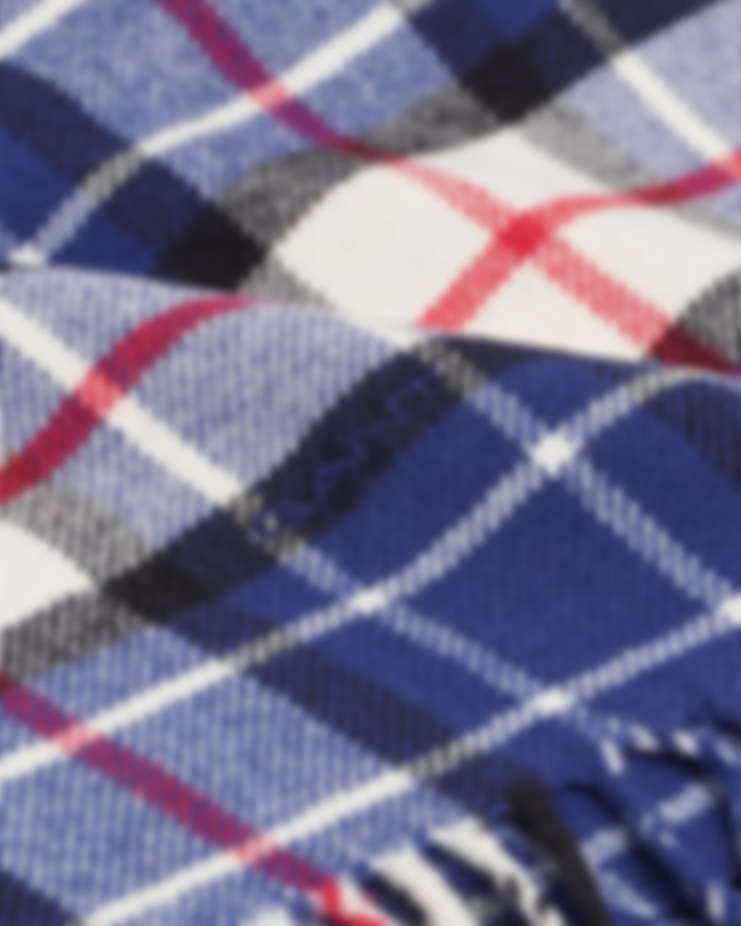 Checked Wool Twill Scarf