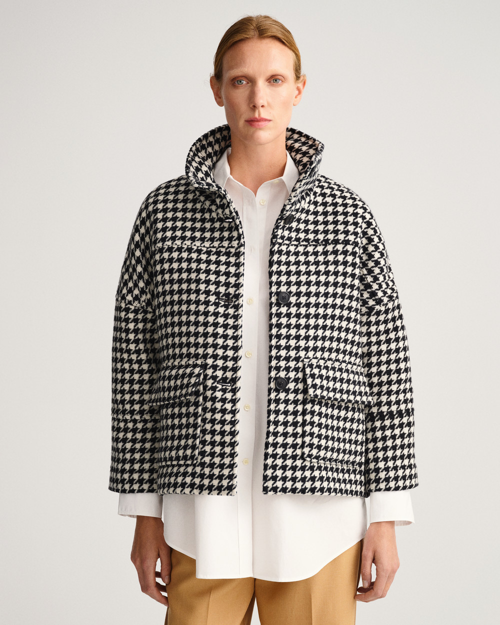 Houndstooth Cropped Jacket