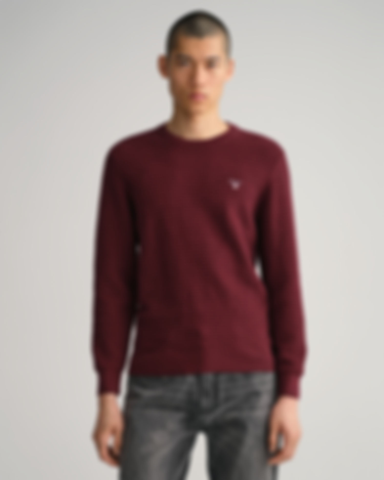 Cotton Texture Crew Neck Sweater