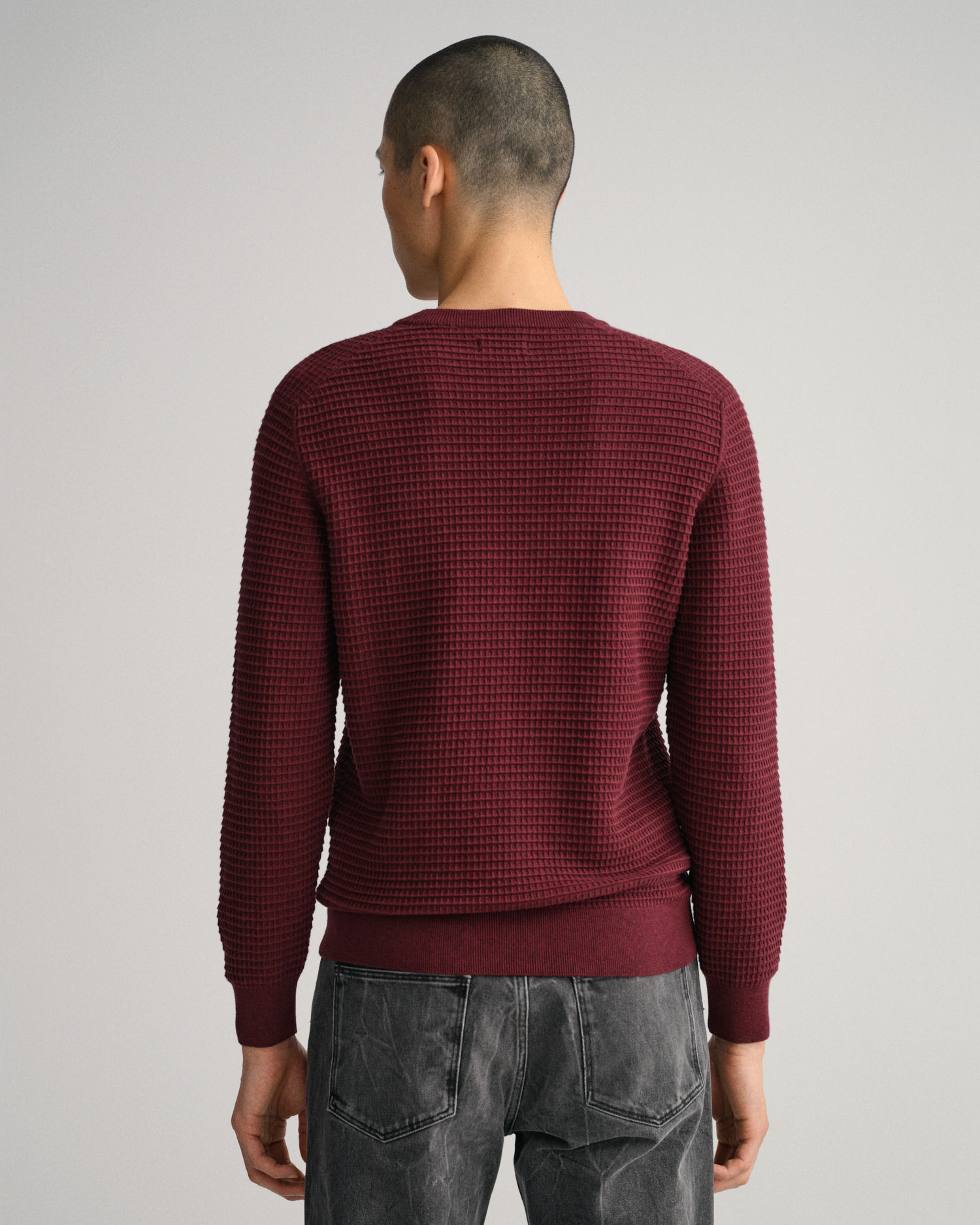 Cotton Texture Crew Neck Sweater