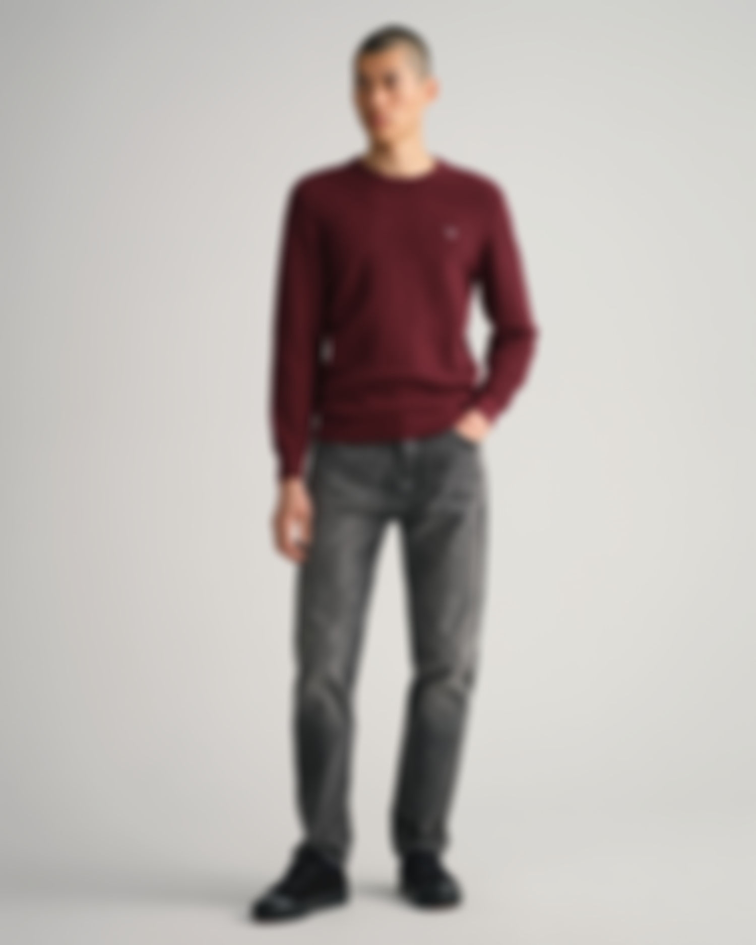 Cotton Texture Crew Neck Sweater