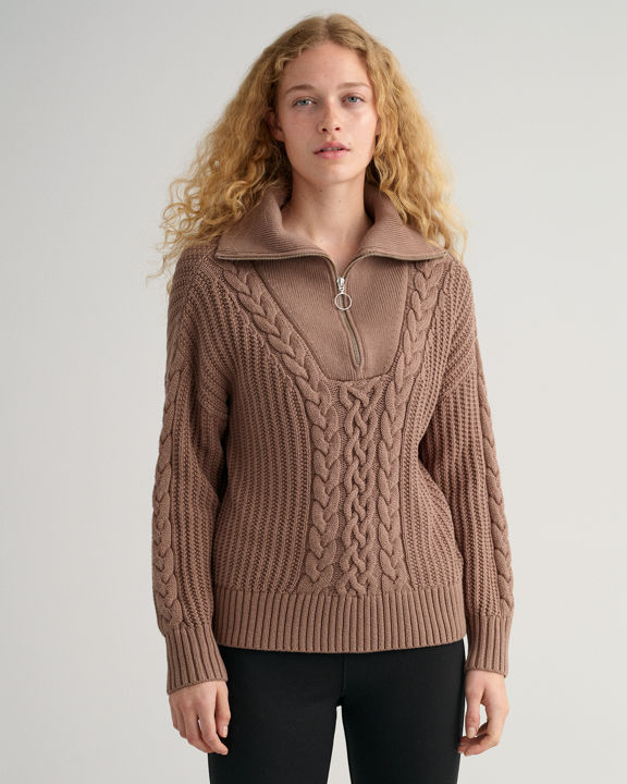 Cable Half-Zip Sweater