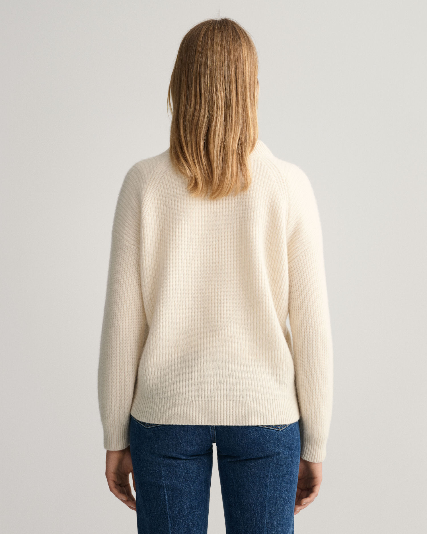 Wool Ribbed Crew Neck Sweater