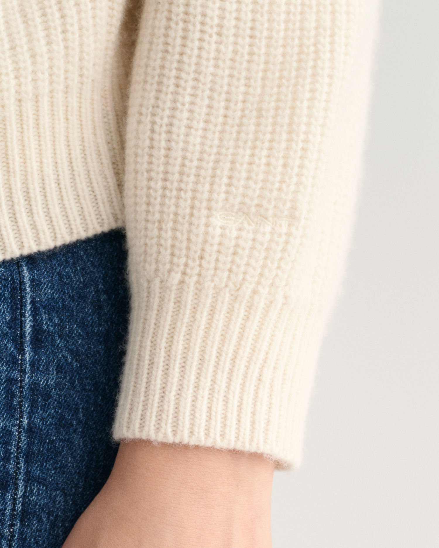 Wool Ribbed Crew Neck Sweater