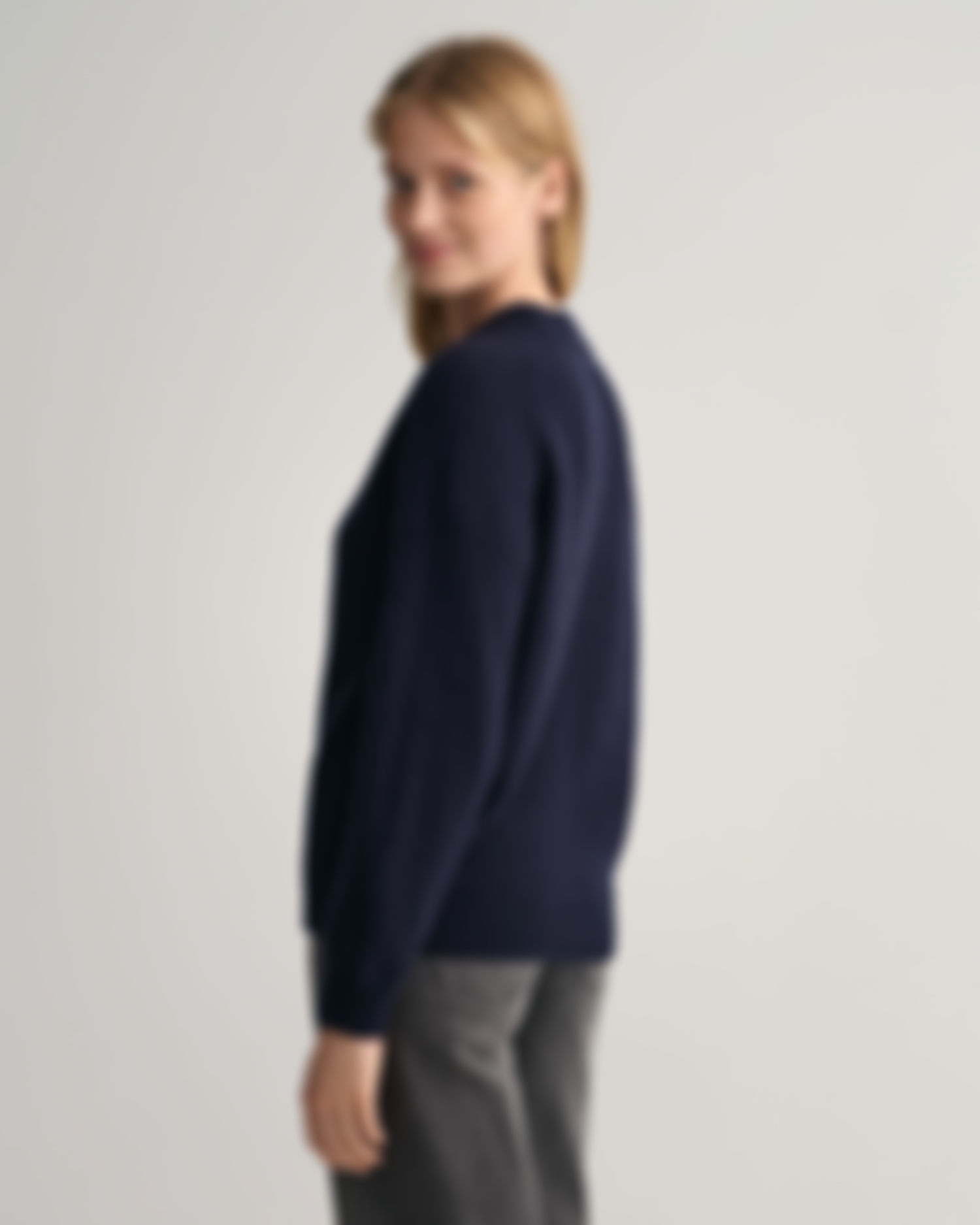 Wool Ribbed Crew Neck Sweater