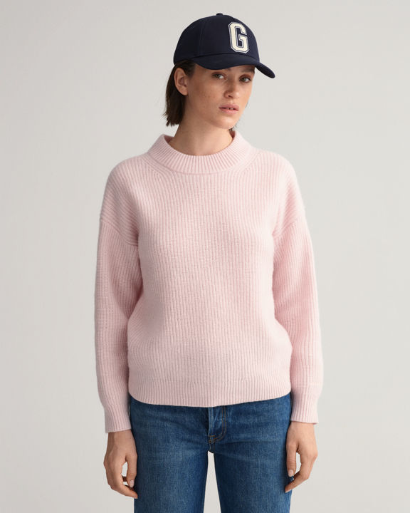 Wool Ribbed Crew Neck Sweater