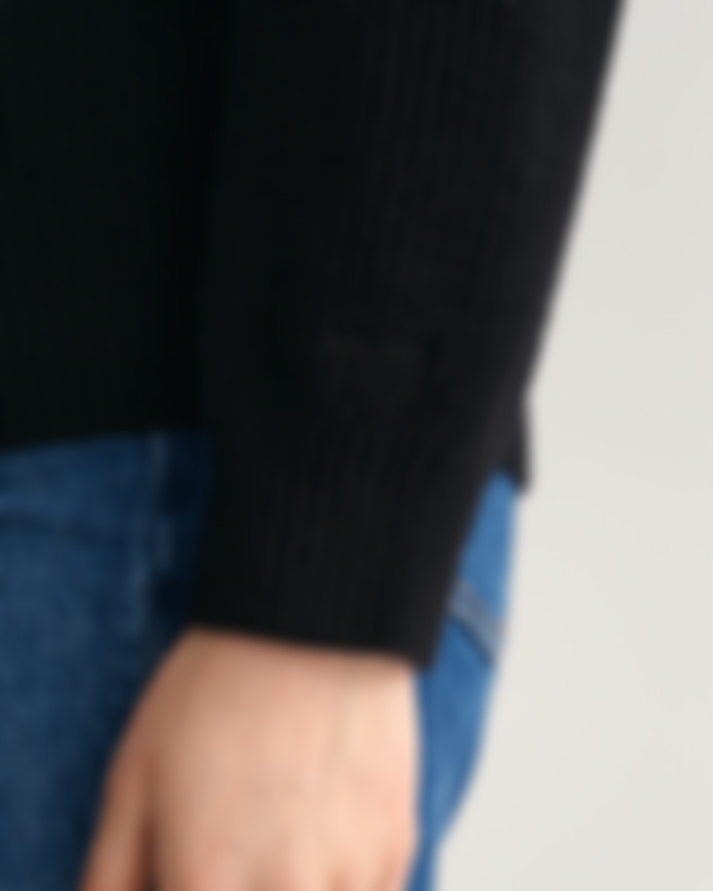 Wool Ribbed V-Neck Sweater