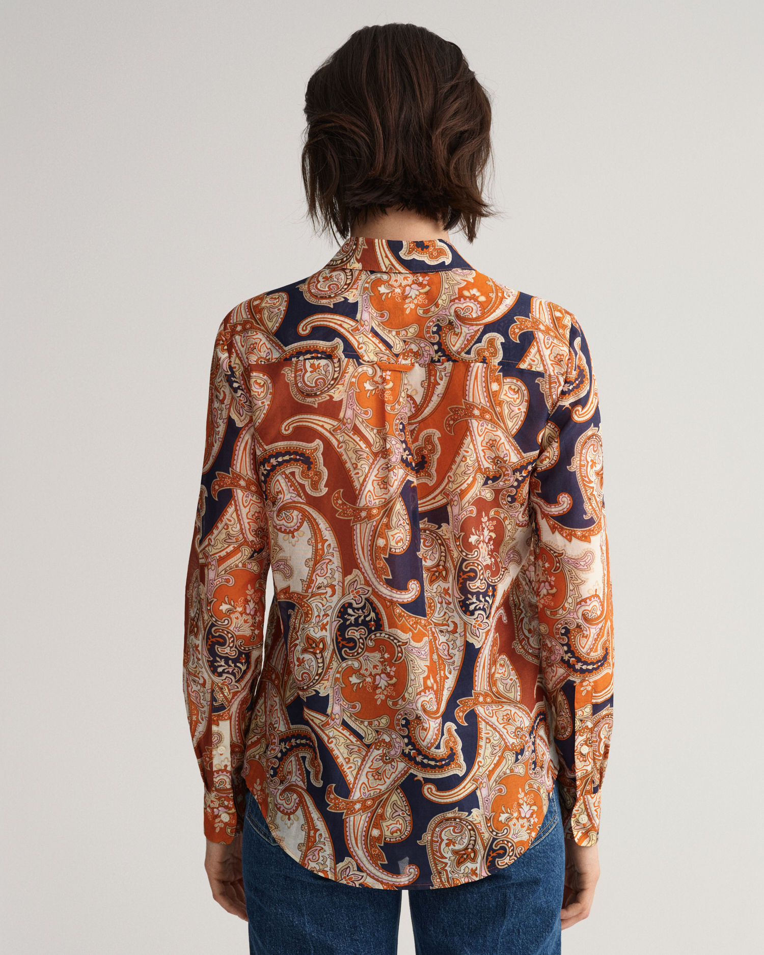 Regular Fit Paisley Cotton Silk Shirt