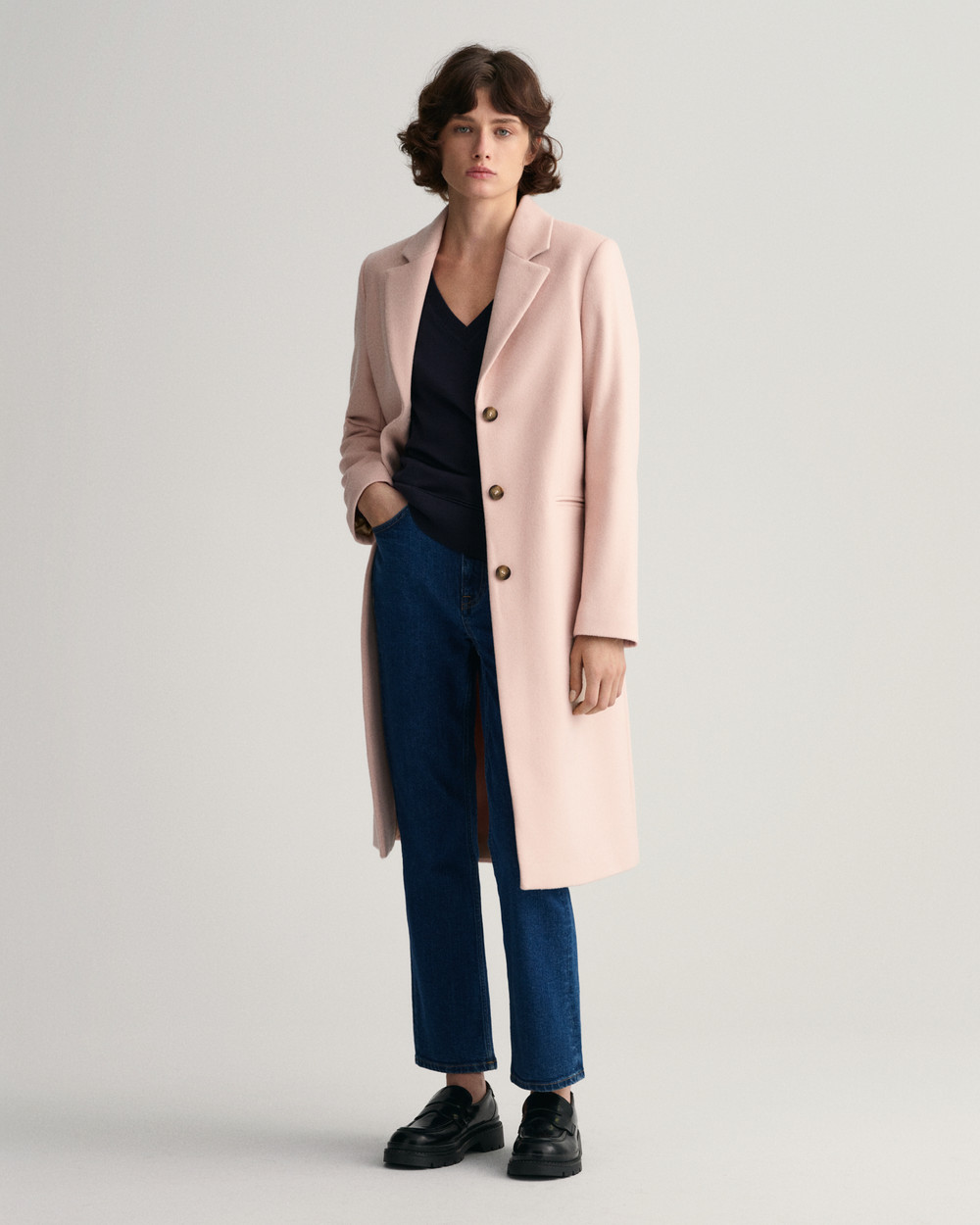 Wool Blend Tailored Coat