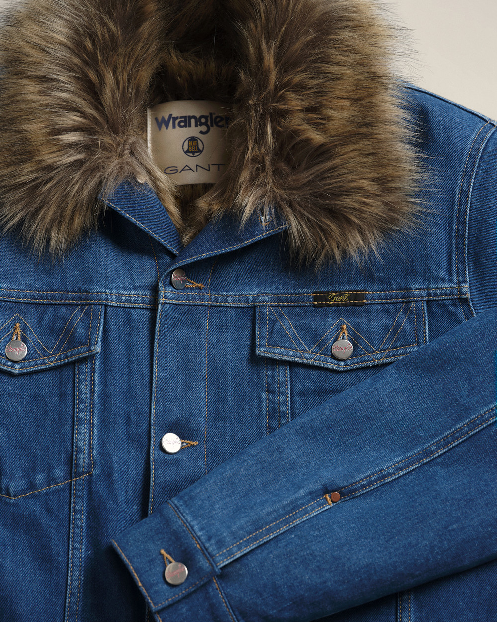 GANT x Wrangler Denim Faux Fur Jacket