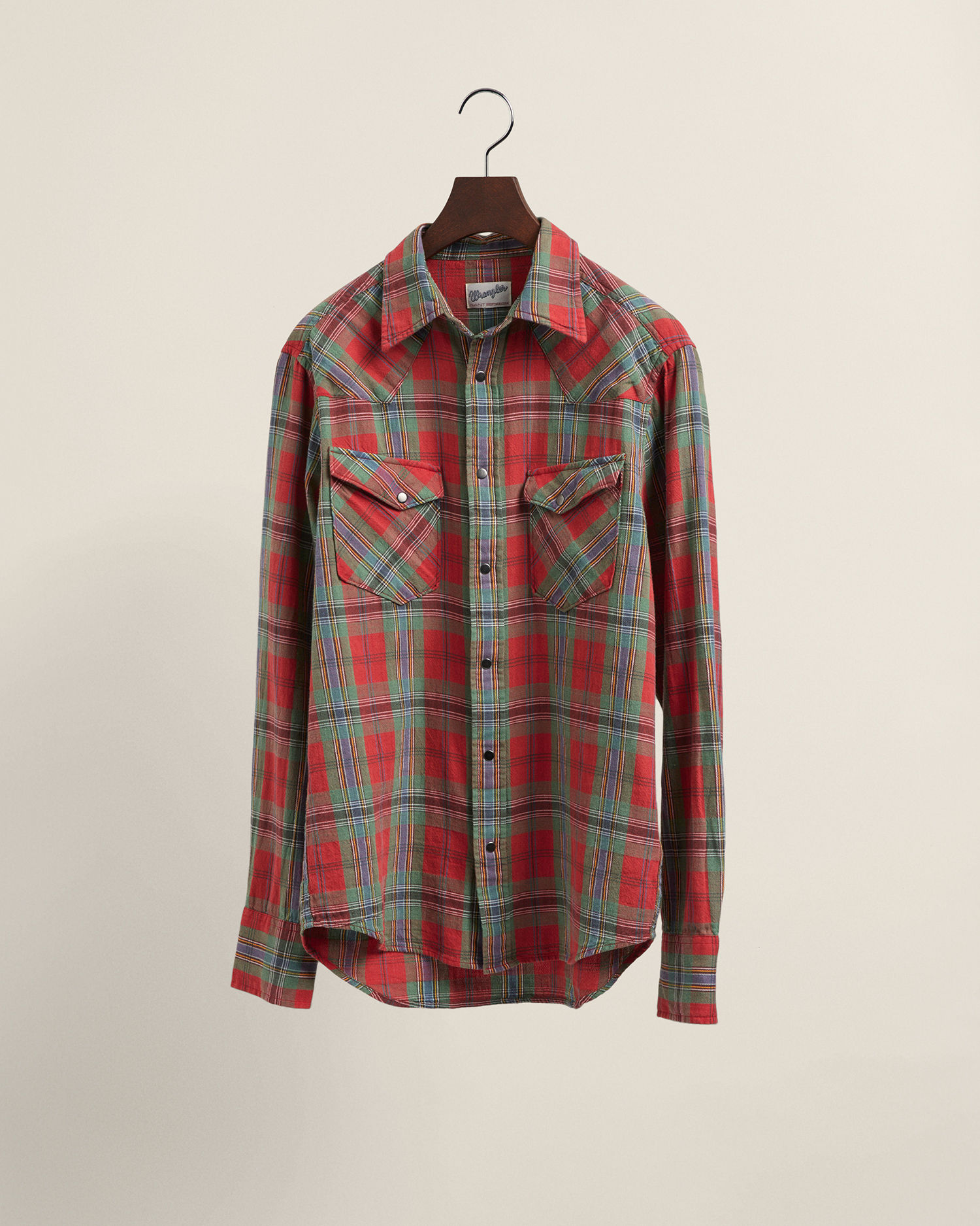 GANT x Wrangler Rutete Western-Skjorte i Regular-Fit