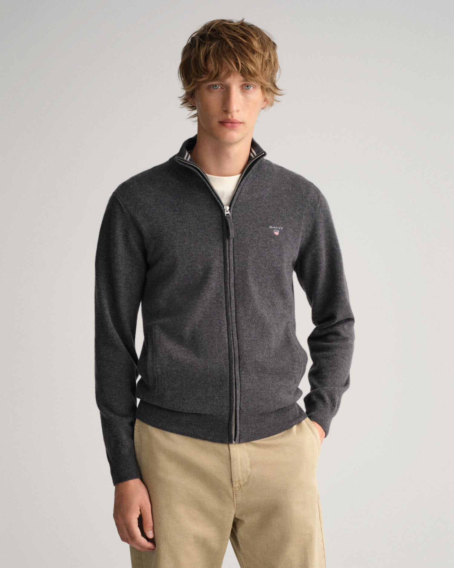 Super Fine Lambswool Zip Cardigan