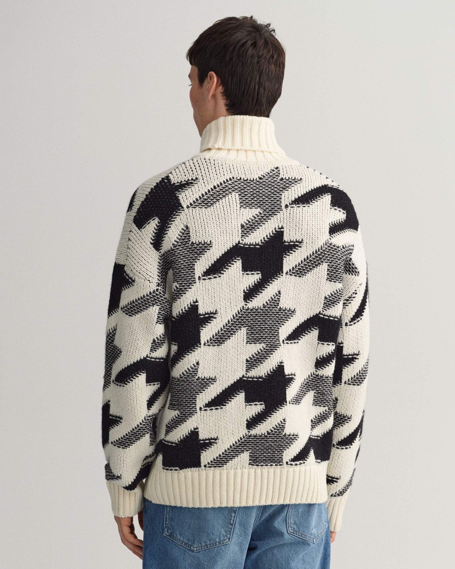 Houndstooth Rollneck Sweater