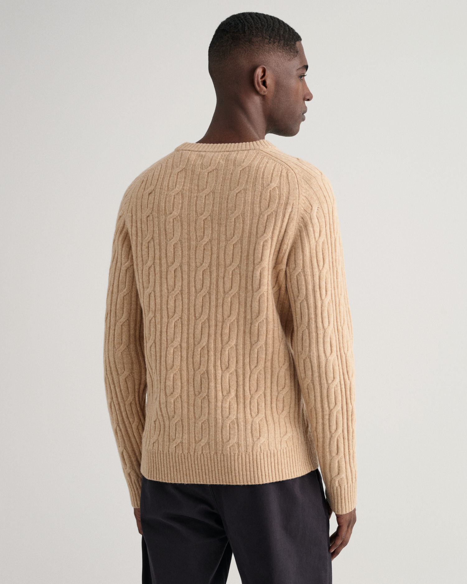 Lambswool Cable Crew Neck Sweater