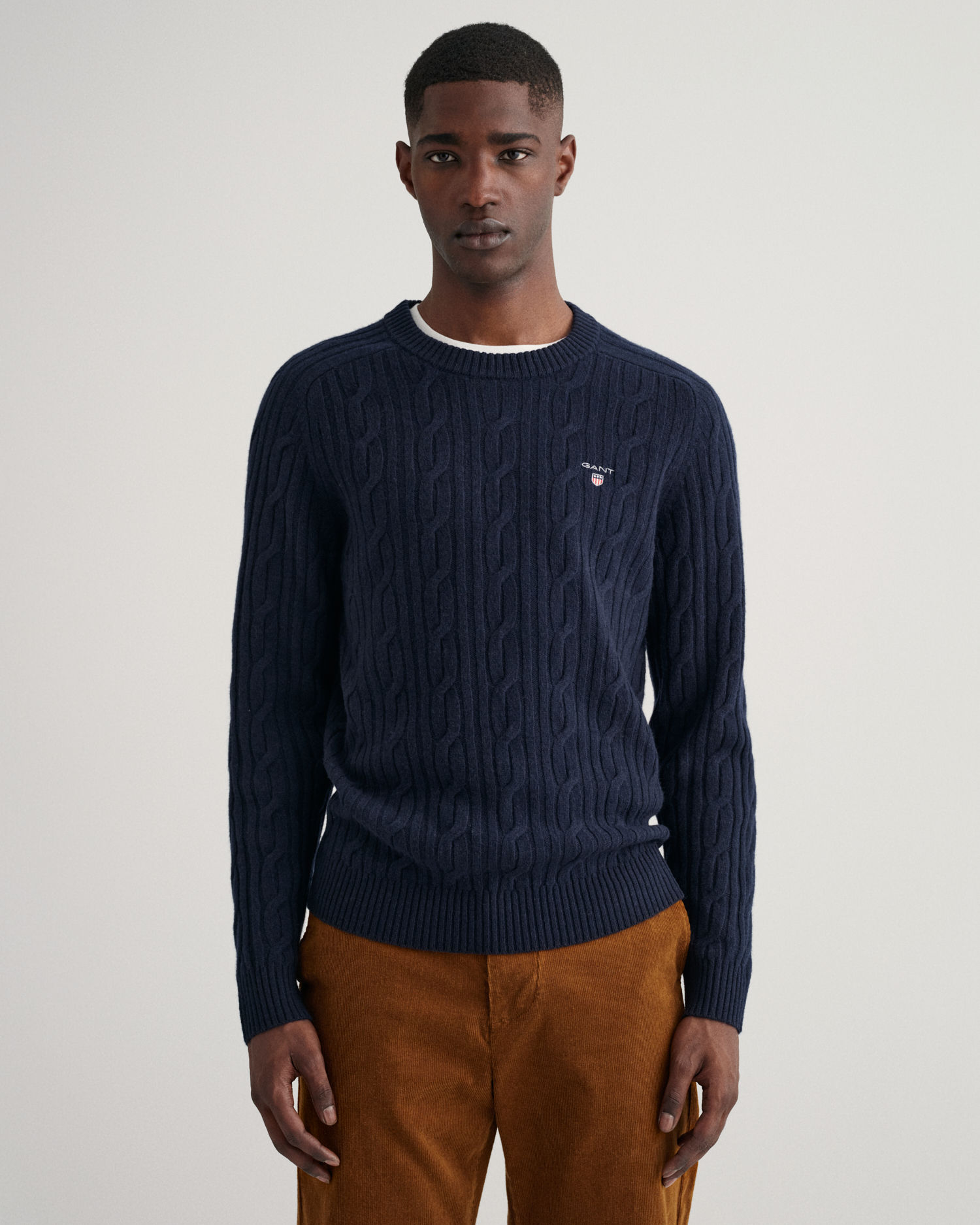 Lambswool Cable Crew Neck Sweater