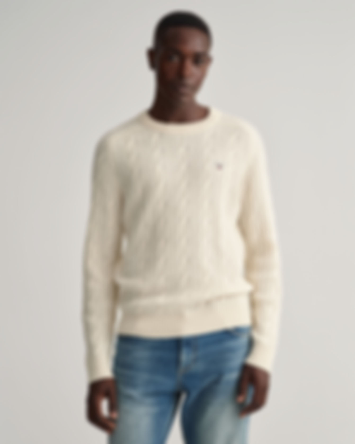 Lambswool Cable Crew Neck Sweater