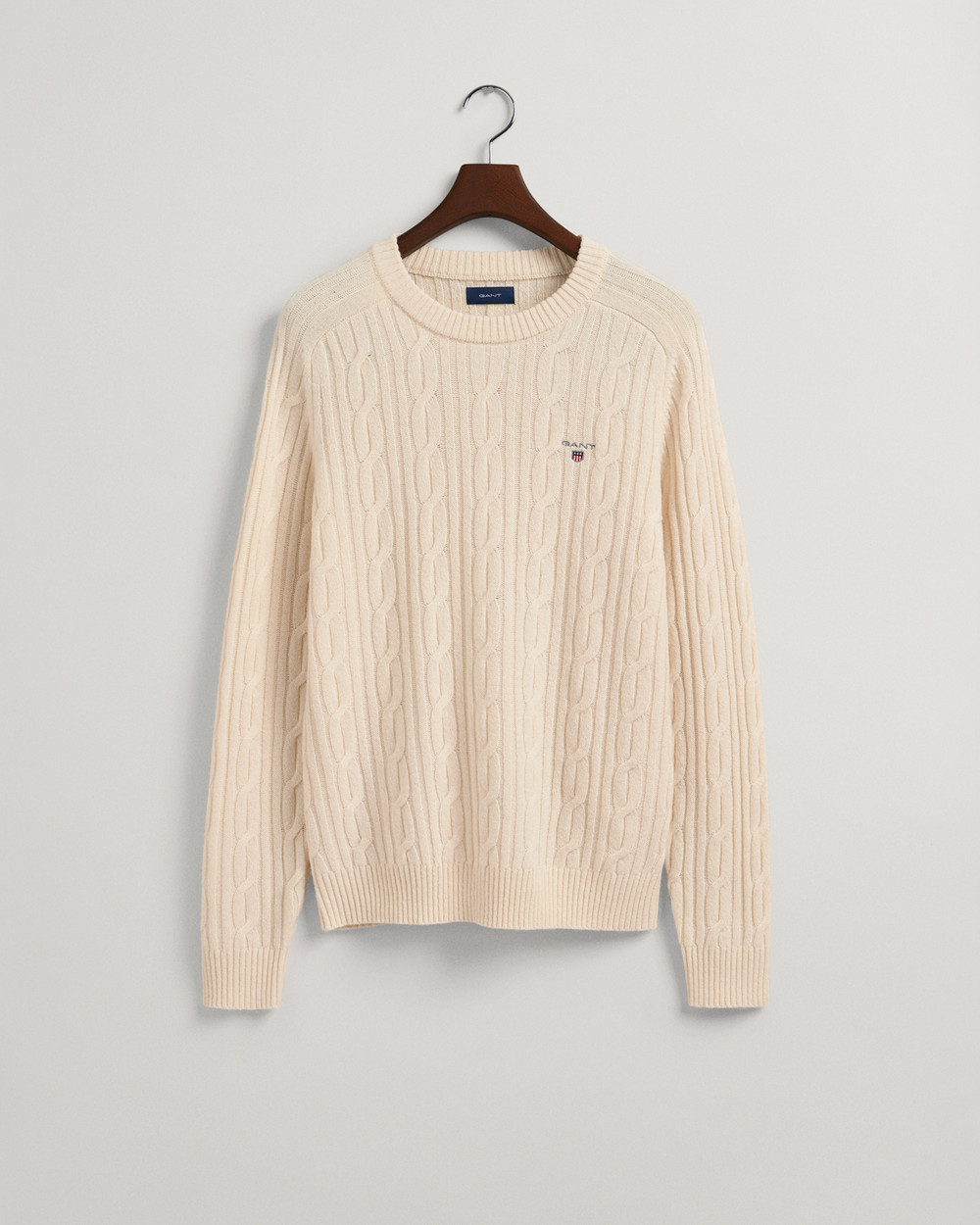 Lambswool Cable Crew Neck Sweater