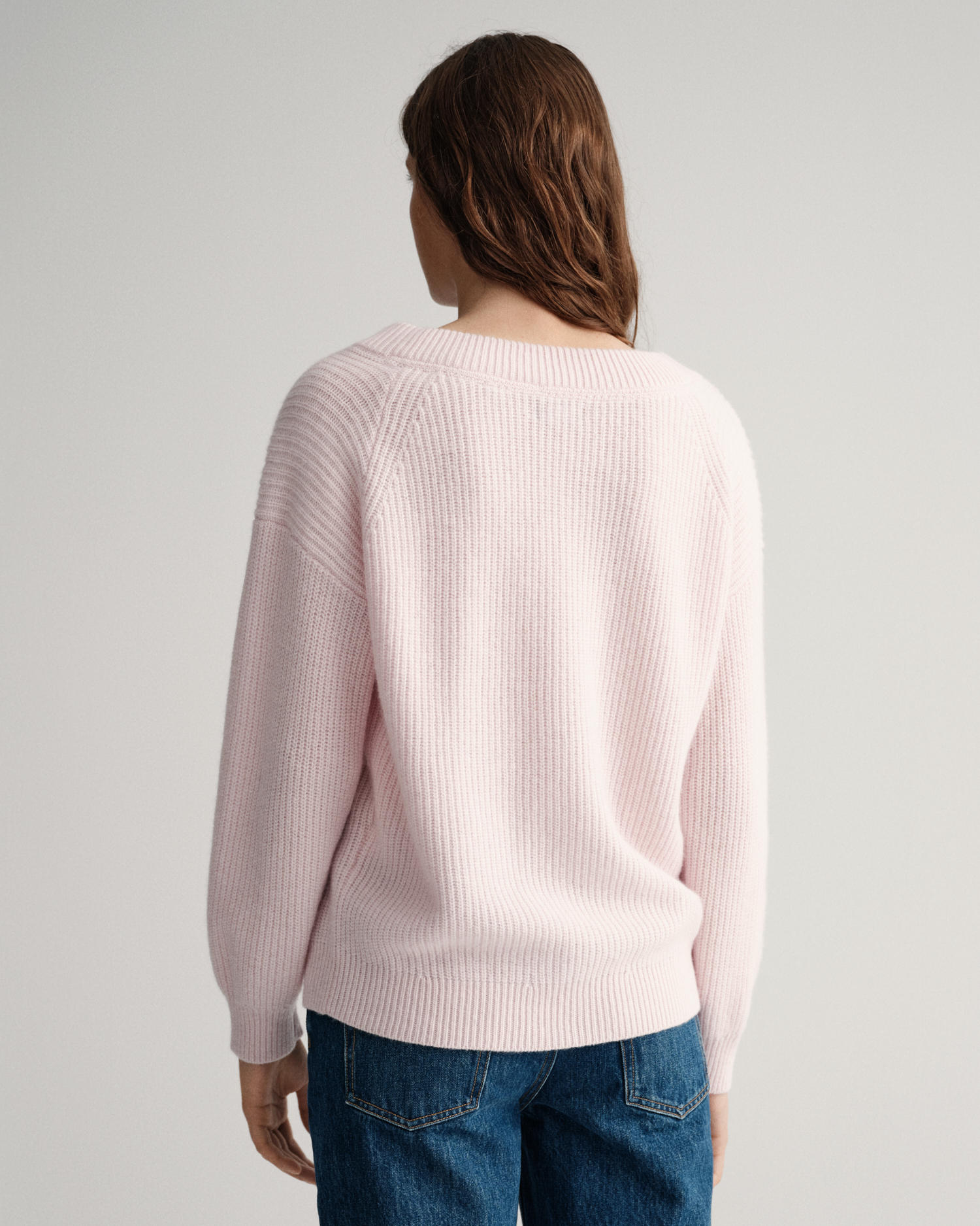 Wool Ribbed V-Neck Sweater