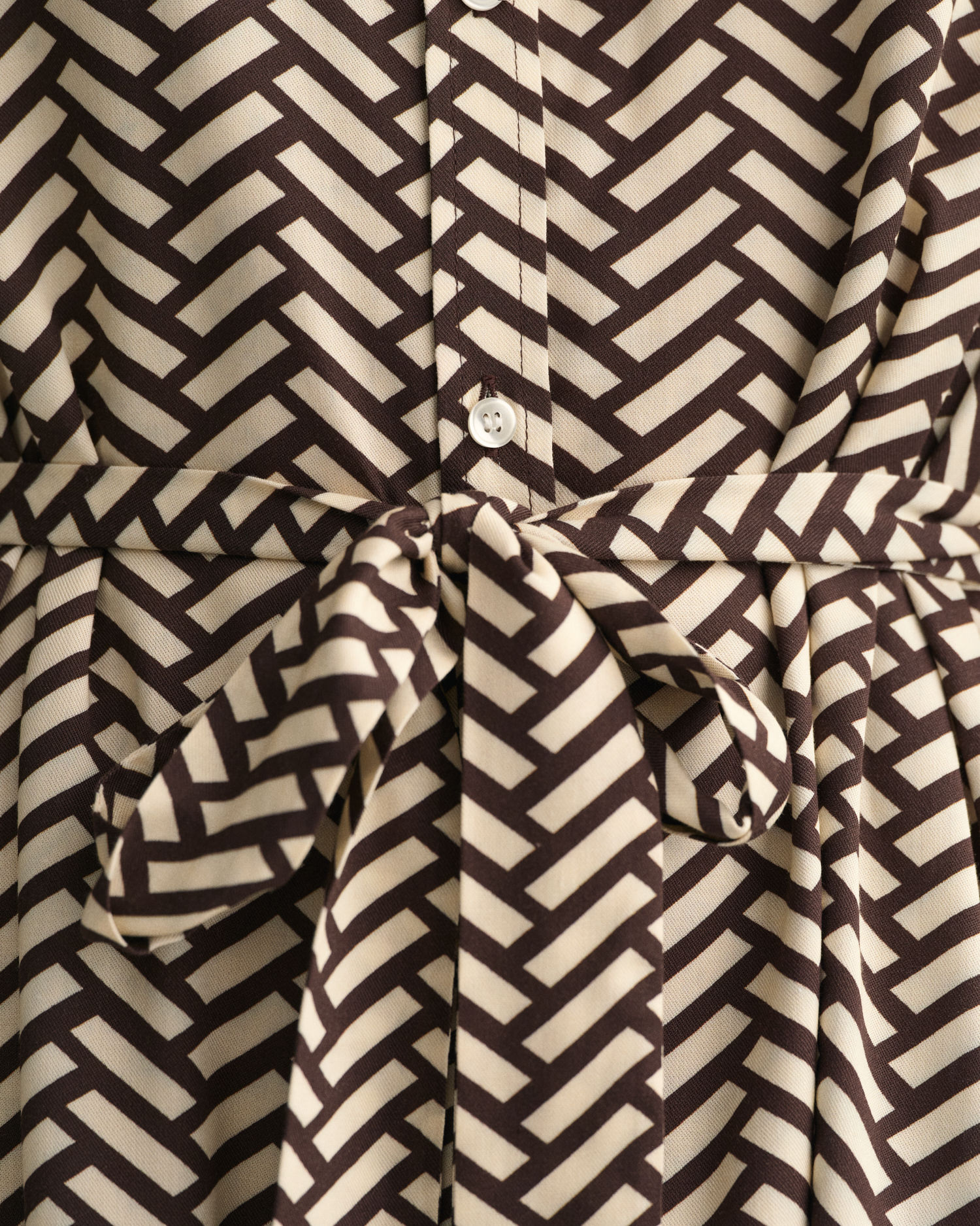 Geometric A-Line Shirt Dress