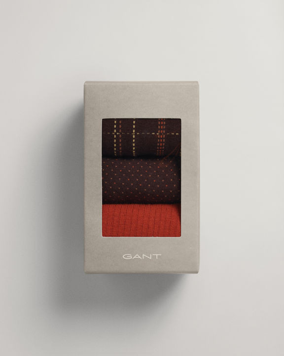 3-Pack Check Socks With Gift Box